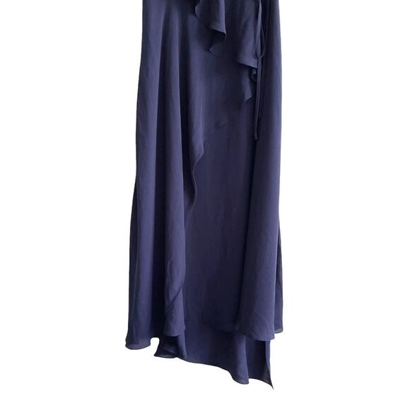 BCBGMAXAZRIA sleeveless faux wrap midi ruffle dress pacific blue XS - Picture 2 of 7